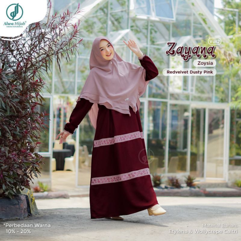 GAMIS SYARI ZAYANA 1 SET KHIMAR  || ALWA HIJAB