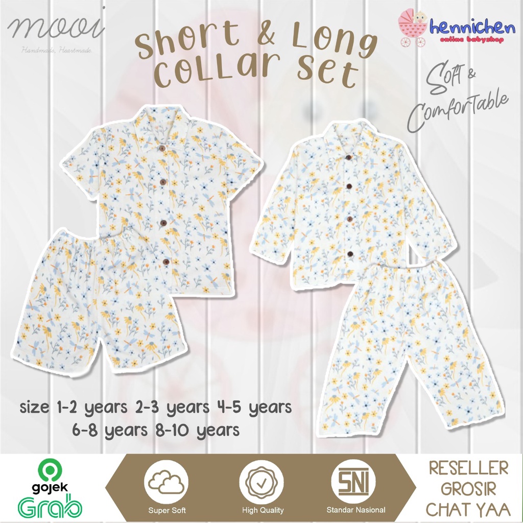 PROMO 7.7 PROMO BAJU LEBARAN MURAH MOOI LONG COLLAR SET SETELAN BAJU PENDEK / BAJU PANJANG PIYAMA KERAH ANAK BAJU ANAK 1-10 TAHUN