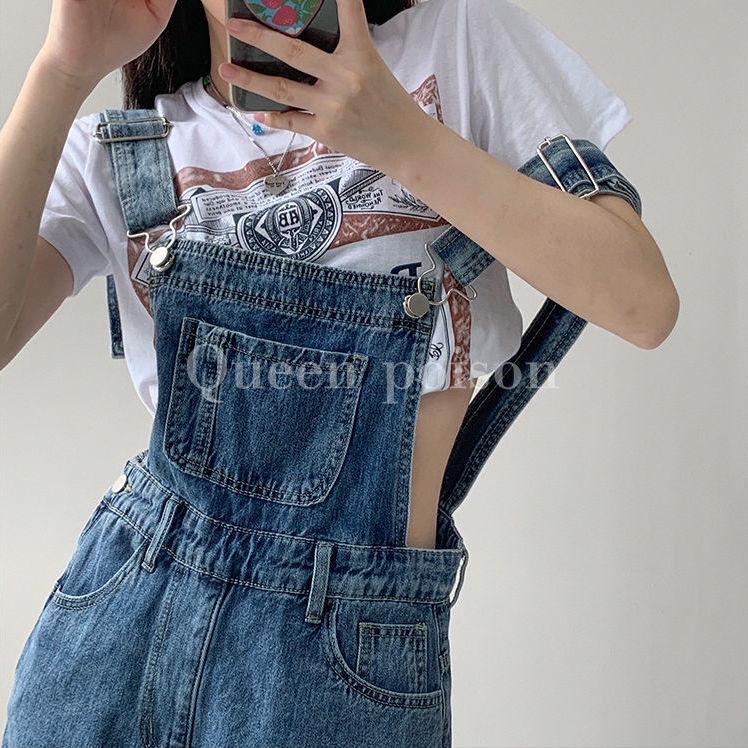 Suhao Fashion Kecil Tinggi Pinggang Denim Celana Panjang Musim Panas Slim Lurus Celana Panjang Santai Kaki Lebar Hot Pants