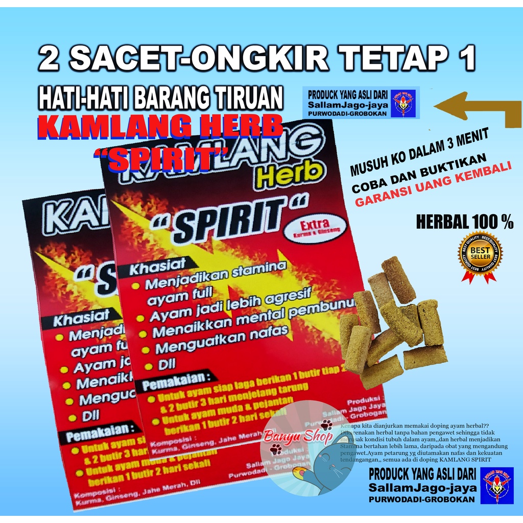 2 SACET-Jamu Ayam KAMLANG HERB SPIRIT Extra Kurma ,Ginseng ,Jahe Merah HERBAL-ONGKIR TETAP 1-LEBIH HEMAT