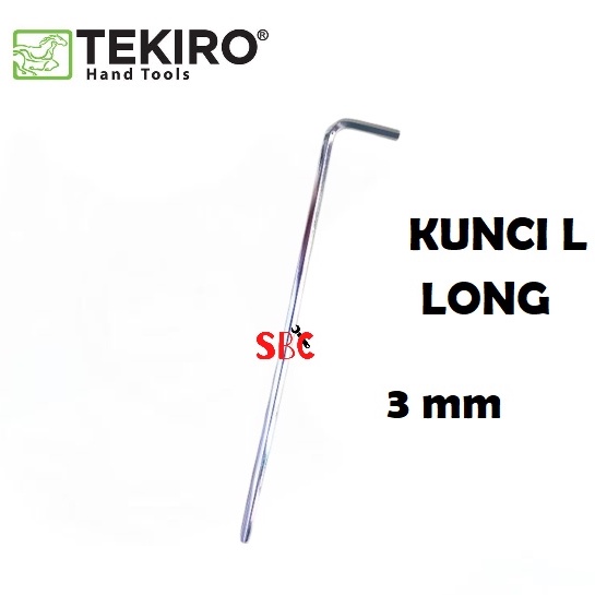 TEKIRO Kunci L Panjang 3 mm Hex Key Long 3mm Satuan Eceran