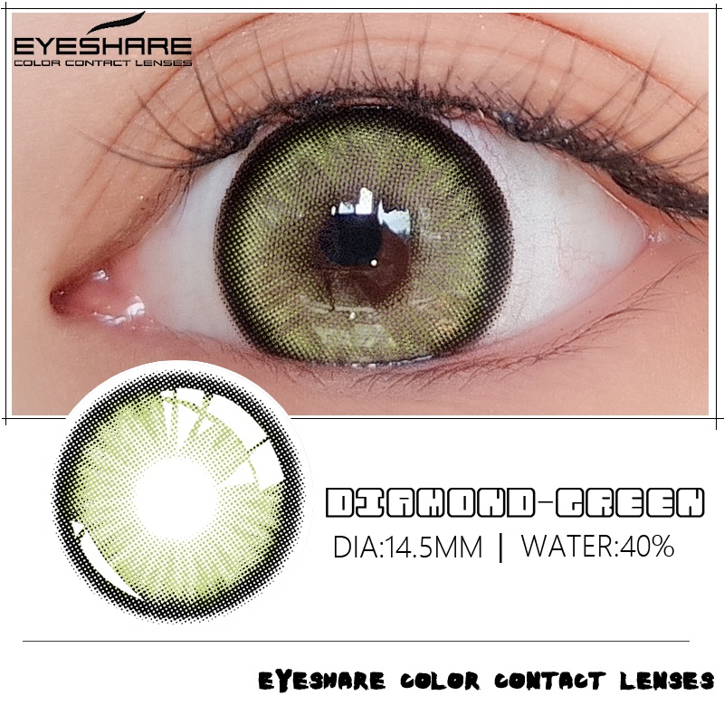 [★COD★]EYESHARE~DIAMOND Sepasang lensa kontak berwarna, diameter 14.5MM, kadar air 40% lensa mata soflen mata softlens soflens-GRAY-BROWN