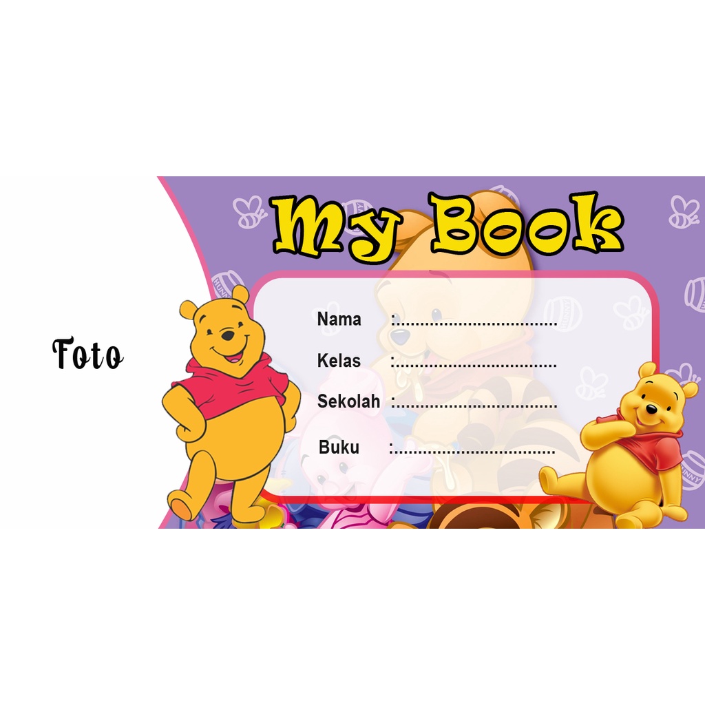 Paket Template Desain Label Nama Buku Anak-Anak Kekinian Terbaru PSD Usaha Percetakan Multimedia Termurah Terlaris NP12