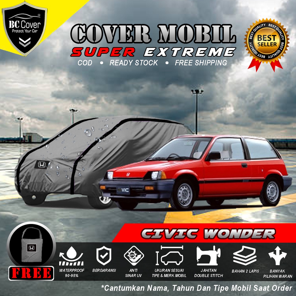 Body Cover Mobil Civic Wonder Outdoor Waterproof / Sarung Mobil Sedan Wonder Waterproof / Selimut Tutup Honda Civic Wonder SB4 Penutup Mantol Kerudung Mantel Civic Wonder Waterproof Outdoor Anti Air