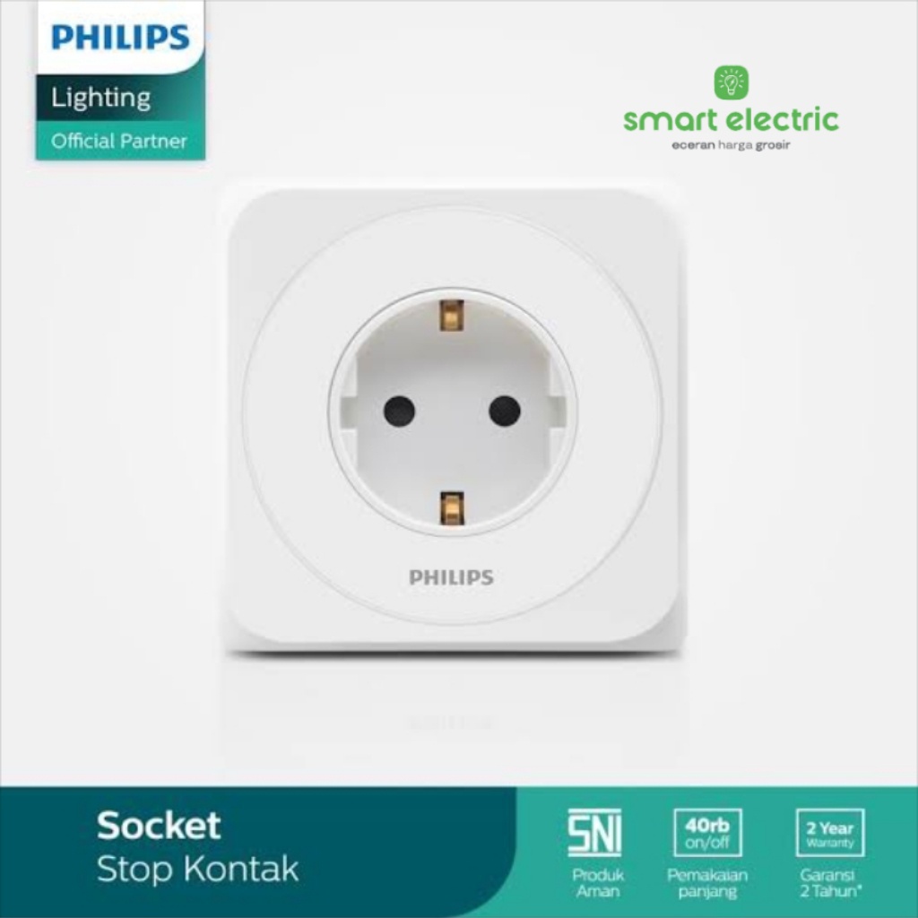Philips Simply Stop Kontak Colokan Listrik Inbow Bagus Cantik Murah