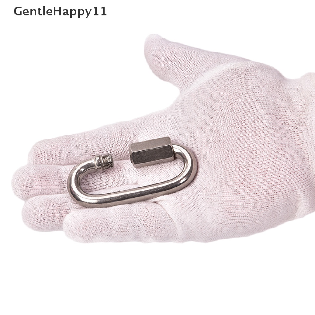 Gentlehappy Kunci Sekrup Stainless Steel Climbing Gear Carabiner Quick Link Safety Snap Hook