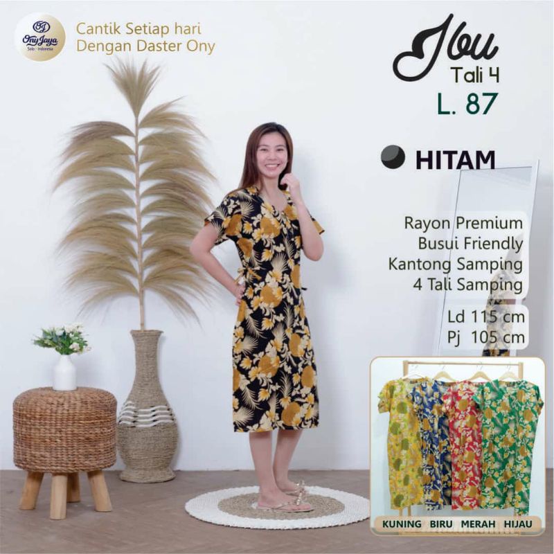 Daster Ibu Tali 4 Pola Batik Lengan Pendek Bahan Rayon Adem Bagus Murah