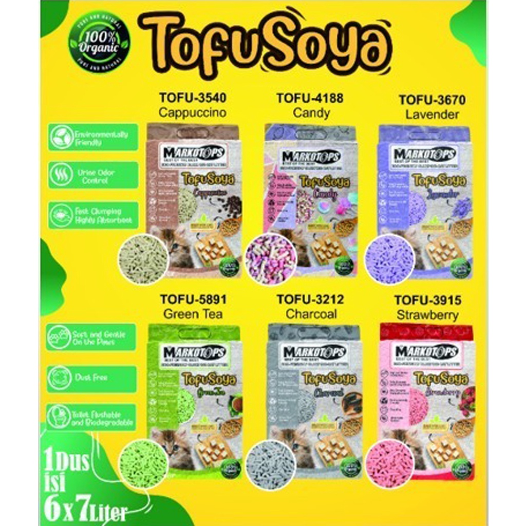 Markotops Litter Tofu Soya 7 l - Cat Litter Pasir Kucing Terlaris