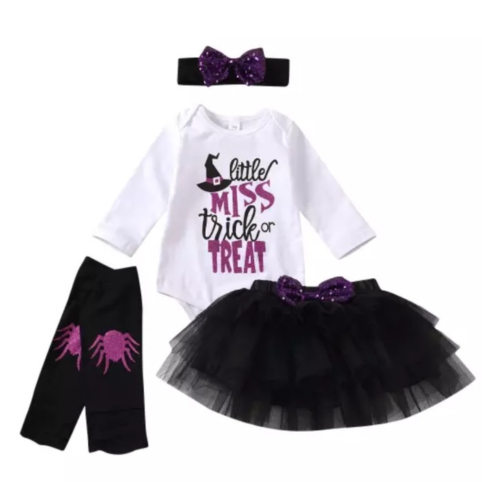 Baby witch tutu romper baby halloween costume kostum rok tutu bayi