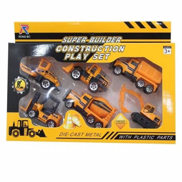 Mainan Mobil Contruction Playset isi 6 pcs