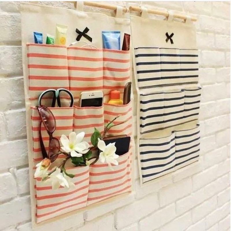 POUCH GANTUNG 8 SEKAT POUCH SERBAGUNA POUCH AKSESORIES TEMPAT PENYIMPANAN RAK GANTUNG