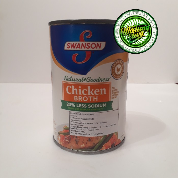 

swanson chicken broth 33% less sodium 411 gram