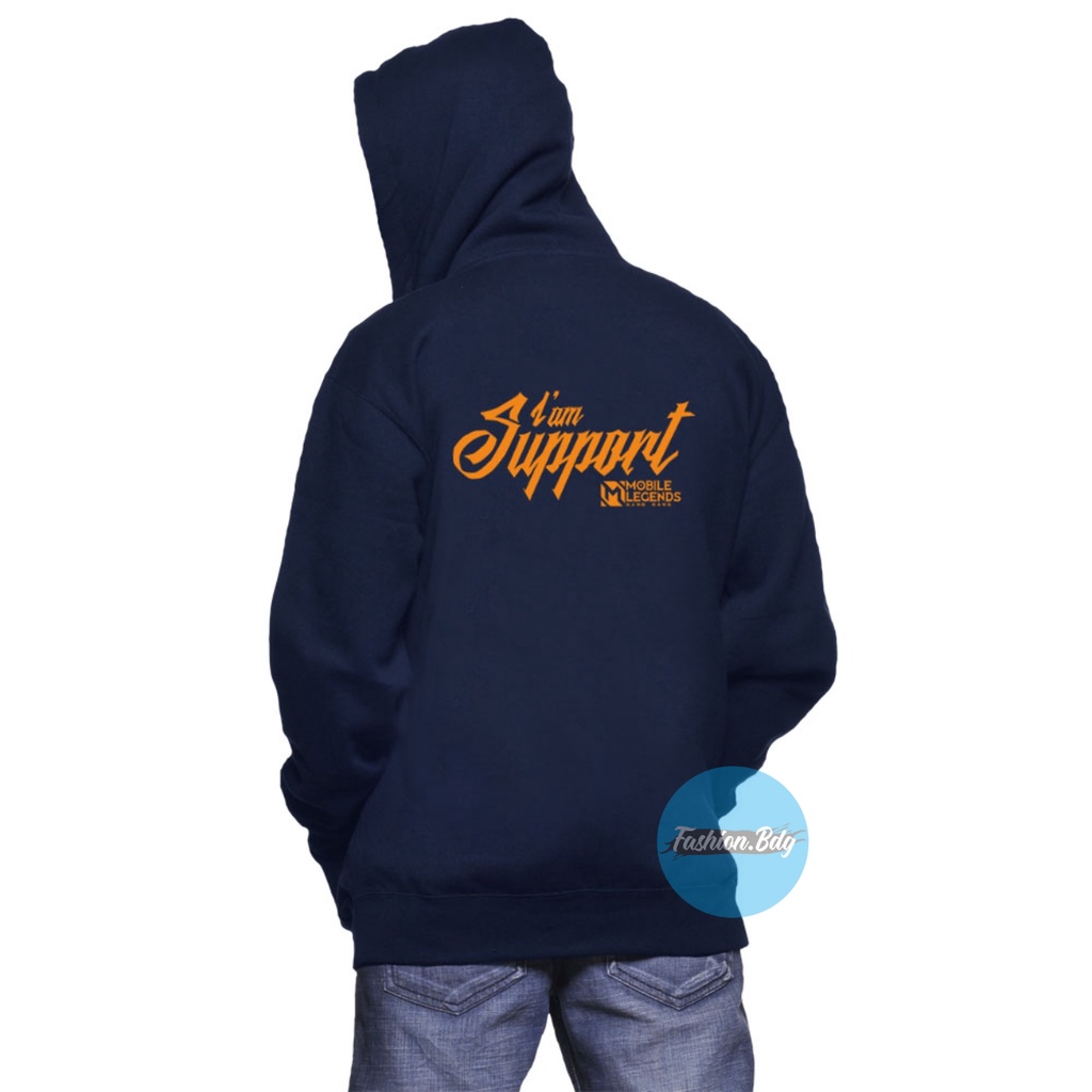 JAKET SWEATER HOODIE JUMPER I'AM SUPPORT MOBILE LEGEND TERLARIS