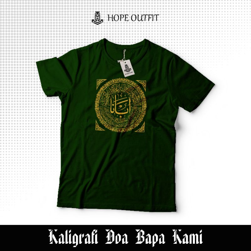 Kaos Kristen Kaligrafi Doa Bapa Kami