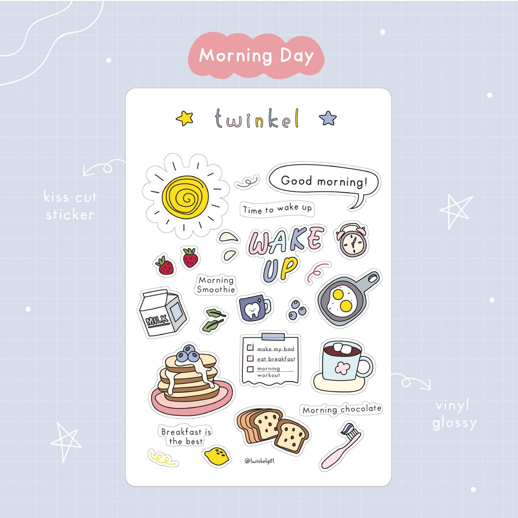 

[STICKER] Morning Day - Deco Bujo Journal Planner Sticker - Kisscut Sticker