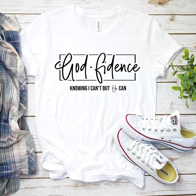 MYSTIQUE.ID-BAJU KAOS GOD FIDENCE T-SHIRT LUCU DAN AESTHETIC