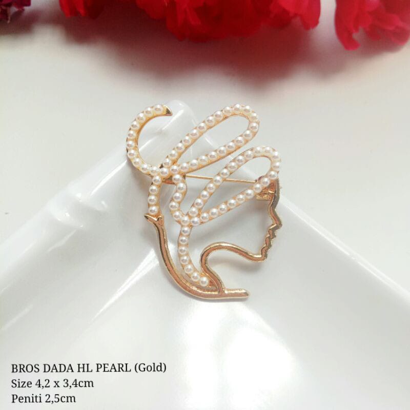 Bros Buttonscraves / Bros Ala Buttonscarves  / Bros Button / Buttonscarves Brooch / Orderinkuy Bros-HL Pearl Gold