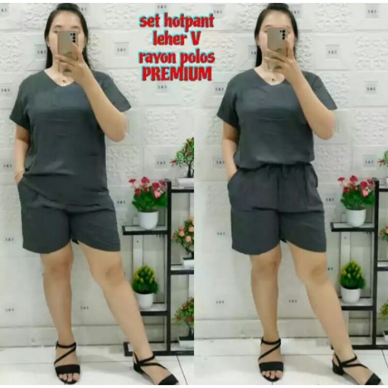 SETCEL/SETELAN HOTPANT PENDEK WANITA polos