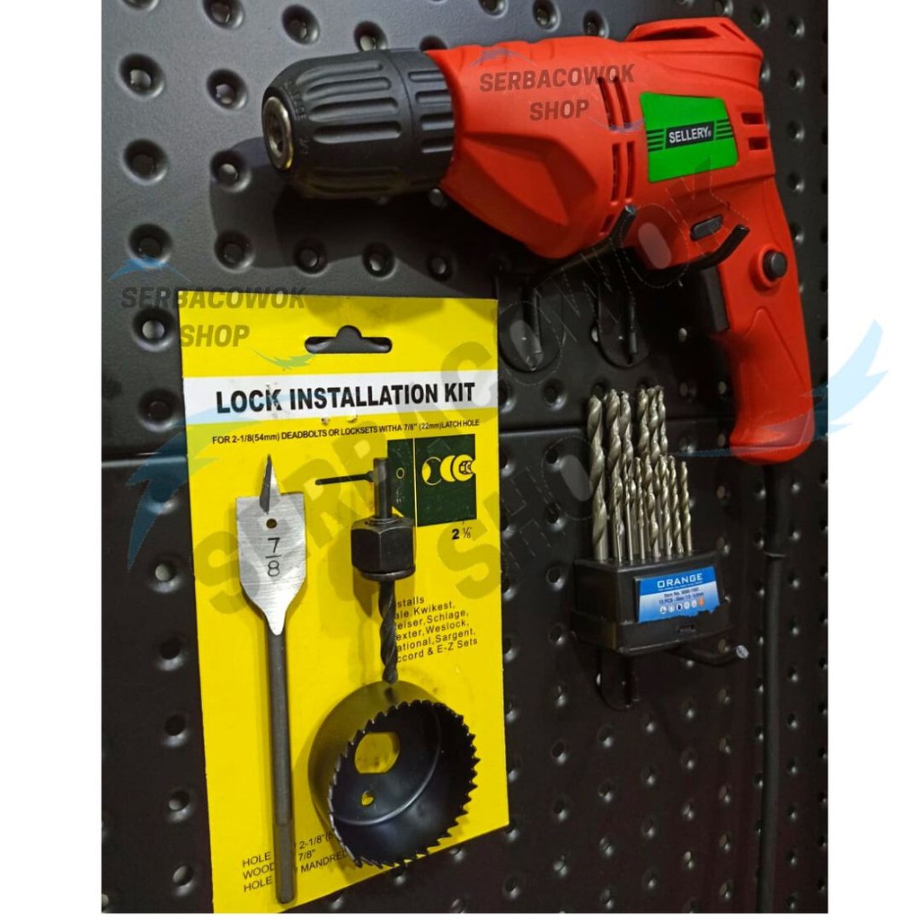 Paket Promo Mesin Bor Sellery 10 mm - Mata Bor Holesaw - Mata Bor Besi Termurah Berkualitas