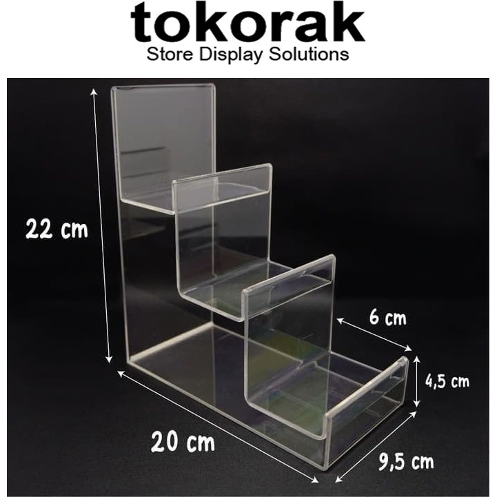 ACRYLIC TAS 3 SUSUN AKRILIK DOMPET MIKA STAND