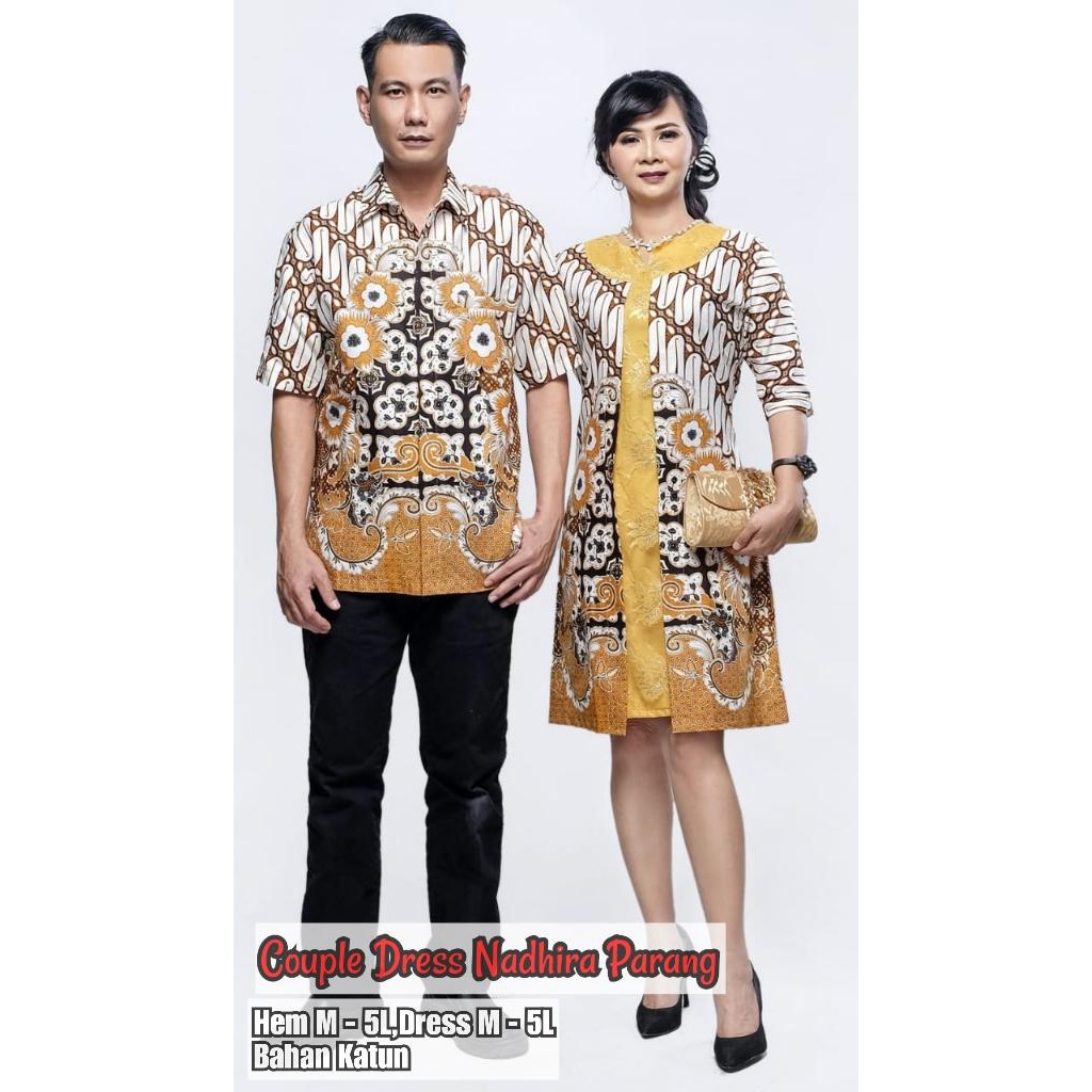 Batik couple keluarga dan anak size jumbo dress copel seragam modern terbaru nadhira nadira parang