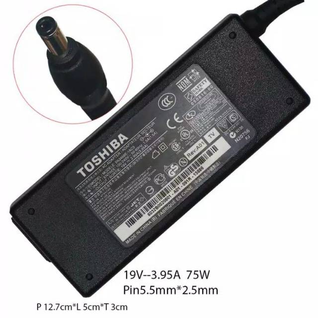 ADAPTOR CHARGER LAPTOP TOSHIBA ORI 19V 3.95A CHARGER LAPTOP