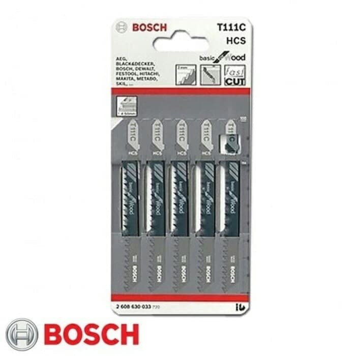 Bosch Mata Jigsaw/Mata Gergaji Bosch T111C Bosch Untuk Kayu (Per Batang)