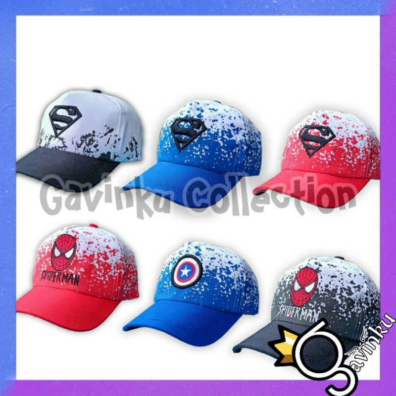 topi anak baseball laki laki bercak motif keren lucu import murah umur 2 3 4 5 6 7 8 9 10 tahun thn