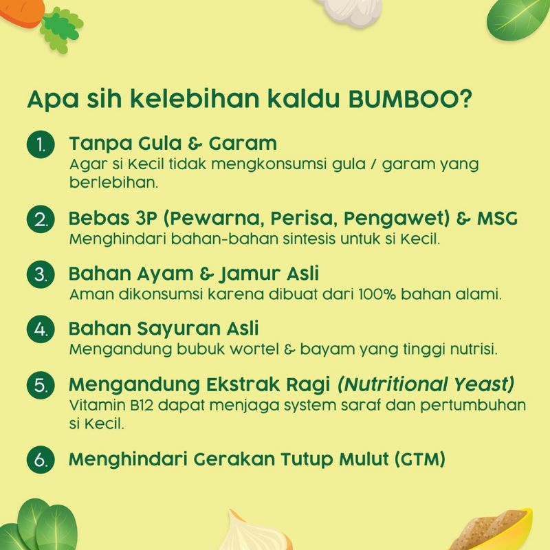 BUMBOO Kaldu, Oil &amp; Abon Asli - Kaldu, Oil &amp; Abon Anak MPASI - No MSG - Tanpa Gula &amp; Garam - Bahan Alami - Tambahan Sayur Asli