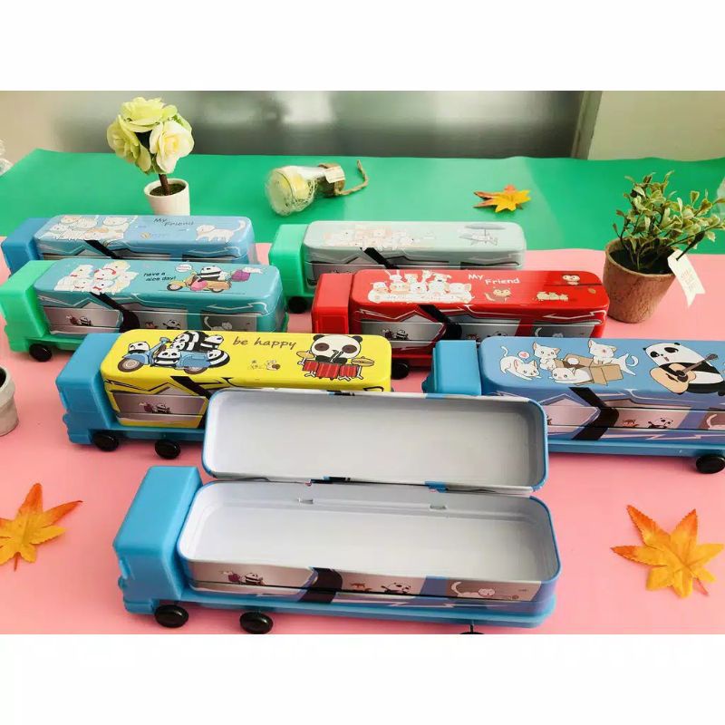 

((dian)) Tempat pencil/tepak pencil bentuk bus beroda