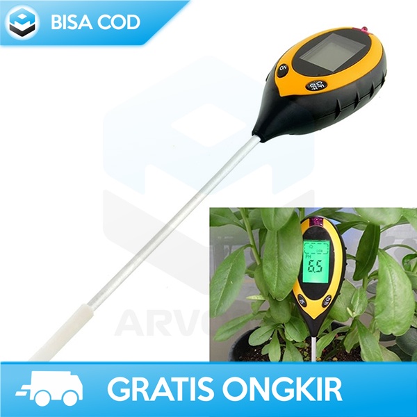 PENGUKUR KELEMBAPAN TEMPERATURE TANAH BY YIERYI 4 IN 1 PH ANALYZER ORI