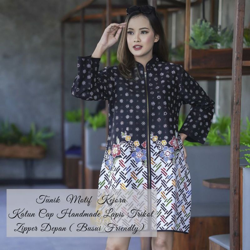 Kejora Tunik Batik Wanita Prabuseno Ori Busui Full Furing Trikot Batik Cap Hand Made Seragam Batik K