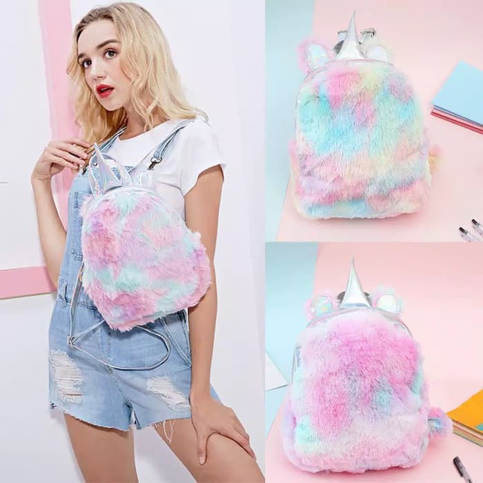 Tas ransel unicorn bulu backpack unicorn/ TAS UNICORN / TAS RANSEL