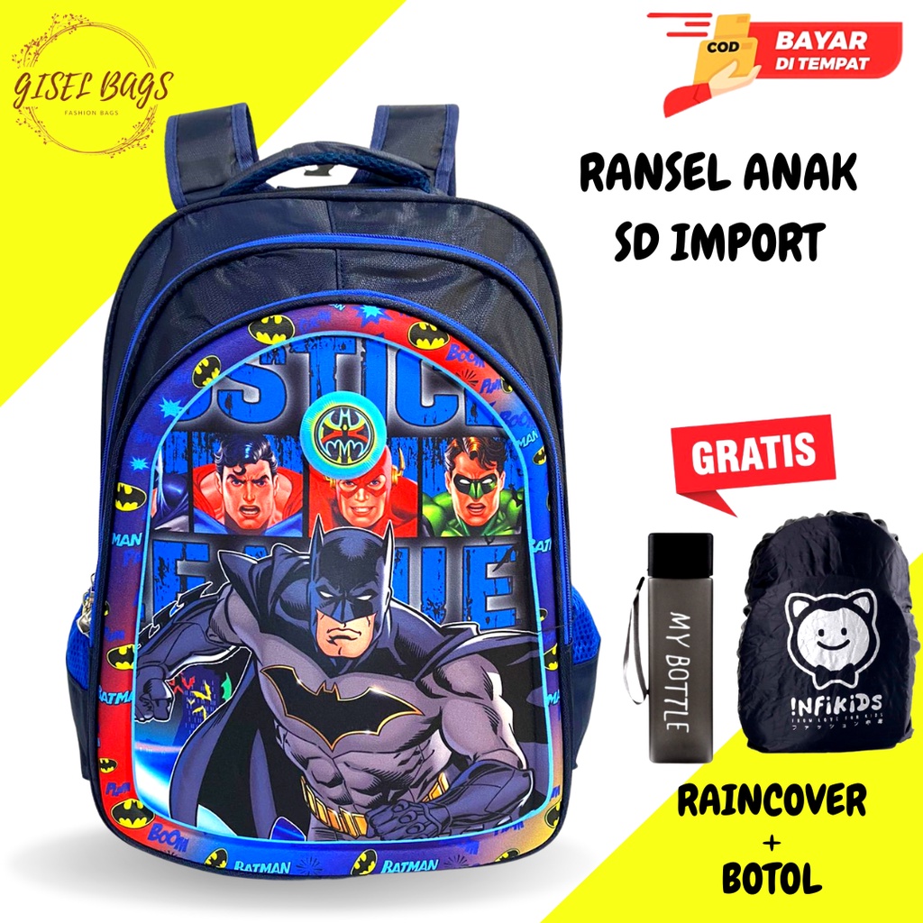 GB tas anak cowok sekolah sd import gambar karakter superhero terbaru