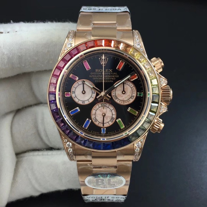ROLEX Daytona 116595RBOW RG Rainbow Crystal BLF 1:1 SWISS CLONE