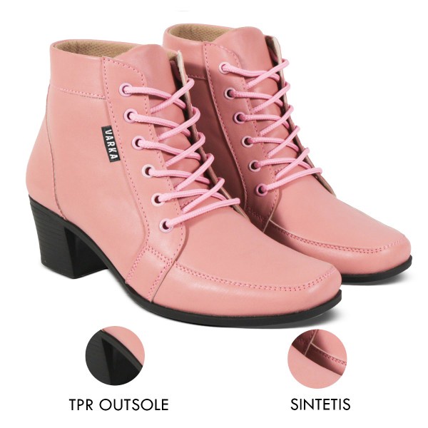 Sepatu Kasual Wanita V 3631 Brand Varka Sepatu Boots Fashion Semi formal Wanita Trendi Berkualitas - Pink