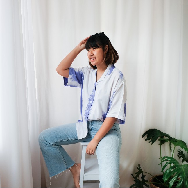 Kemeja Shibori Chalya Lilac