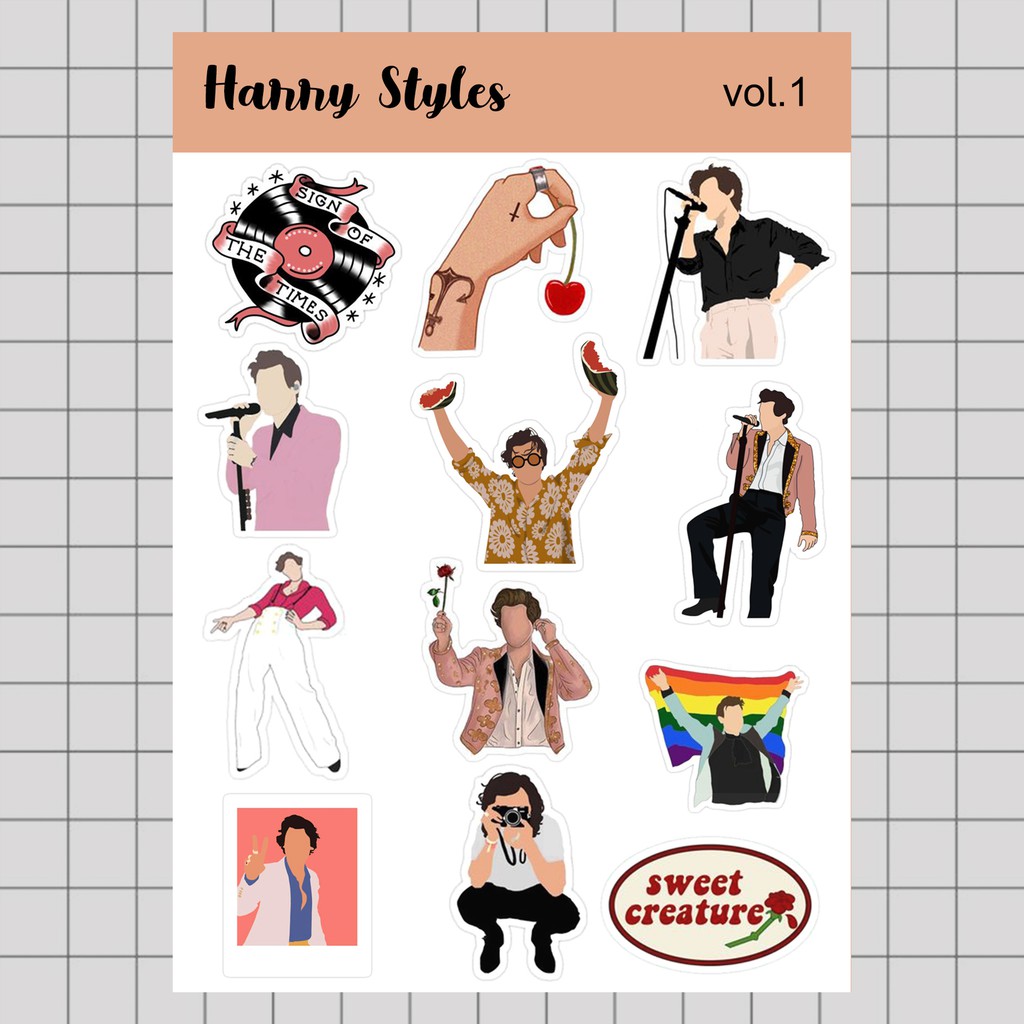 

Stiker Tumblr HP aesthetic / Stiker Laptop custom / stiker HP / Stiker Kpop | HARRY STYLES VOL. 1
