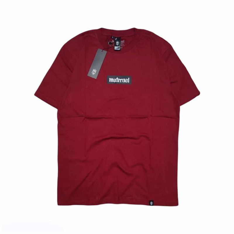 Maternal Disaster - T-shirt Kaos Pria Maternal Logo Box Marun - Kaos Pria Dan Wanita Maternal Bandun