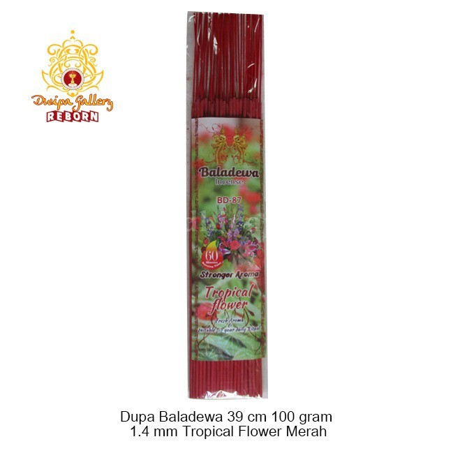 Dupa/ Hio Wangi Harum Baladewa 39 cm 100 gram Tropical Flower merah