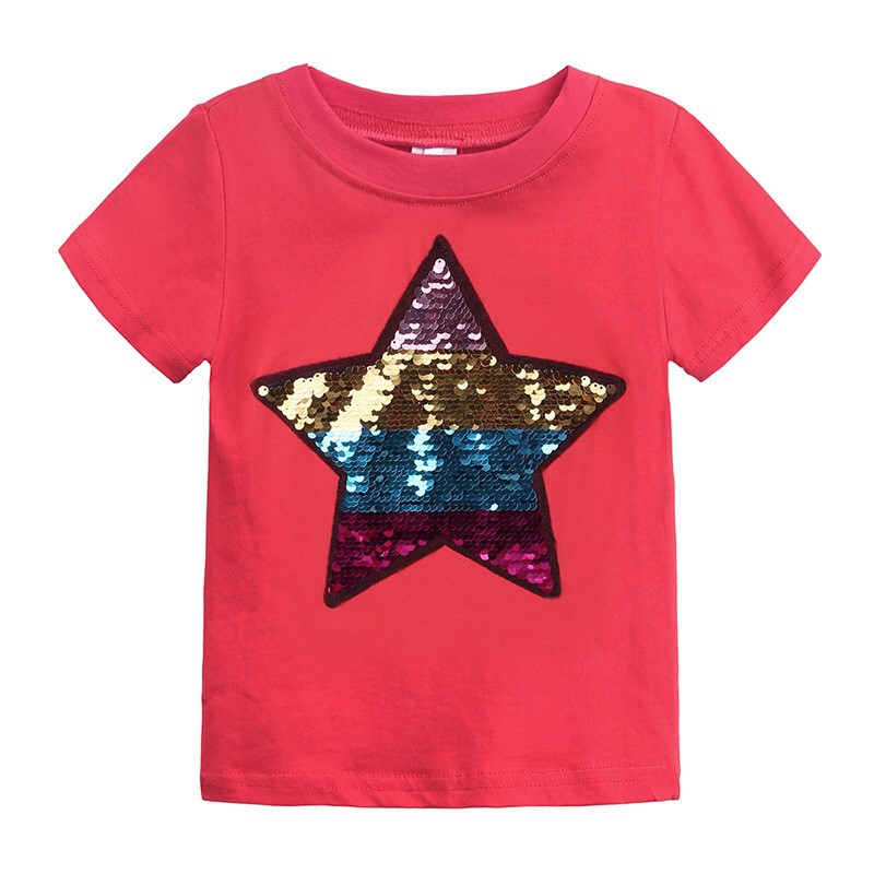 Kaos Anak Lengan Pendek Sequin / Kaos Flip Sequin Star