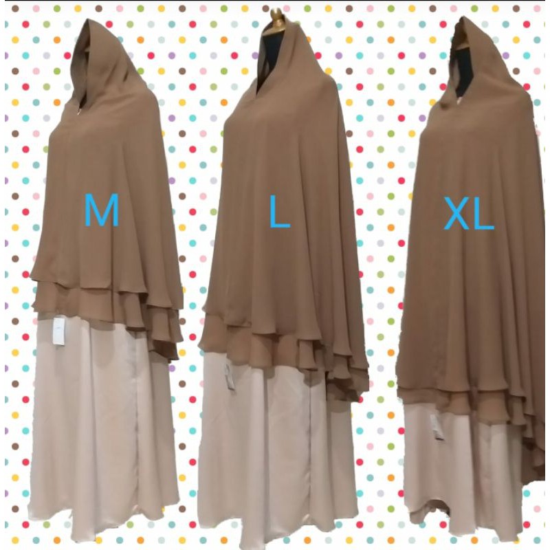 Jilbab Khimar Sifon Arab/ Chiffon silky Dua Layer Model Klasik by Hijab Muslimah