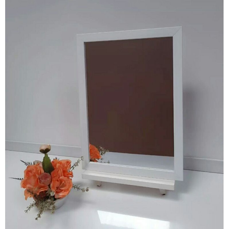 PECAH GANTI BARU/CERMIN DINDING MINIMALIS(32×44)-Putih