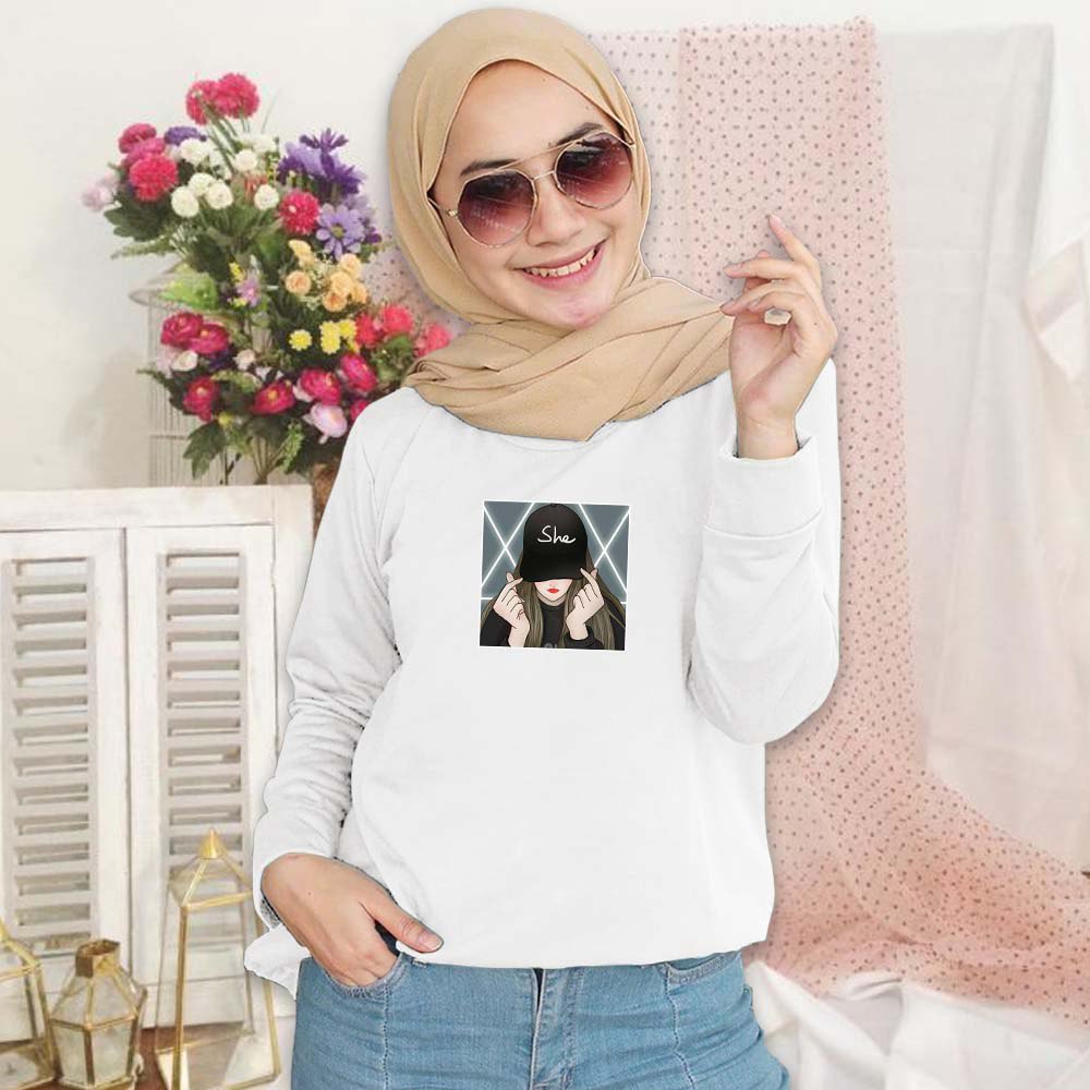 SWEATER WANITA CREWNECK, CEWEK BERTOPI PAKAIAN WANITA.