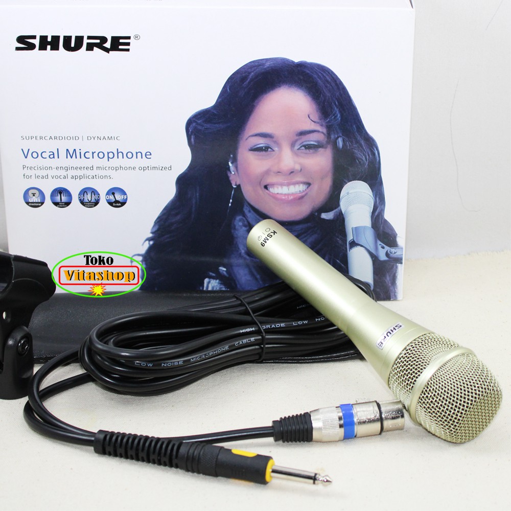 Microphone Shure KSM 9 Mic Kabel / Mikropon Dynamic Mik Suara Jernih