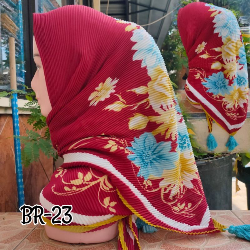 SEGIEMPAT PLISKET MOTIF JAMBUL BRANDED / JILBAB SEGIEMPAT PLISKET / SEGIEMPAT PLISKET / SEGIEMPAT VOAL / JILBAB JAMBUL-BR-23