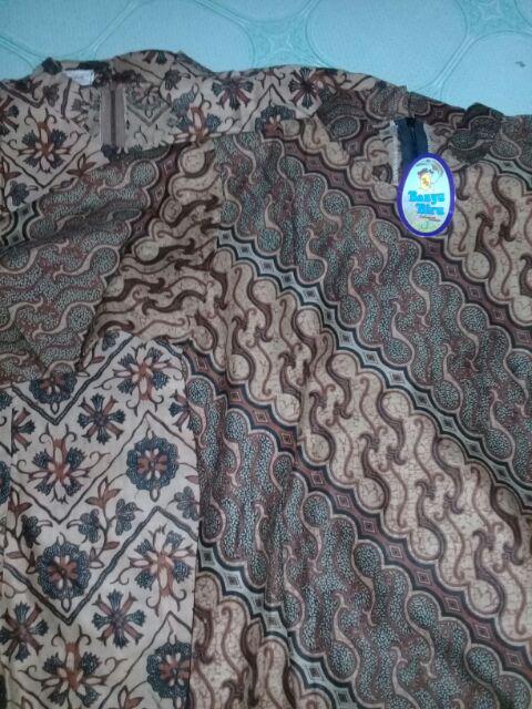 Tunik Batik Serut Tunik Batik Sogan  Seragam Kerja Baju Batik Tunik Muslim