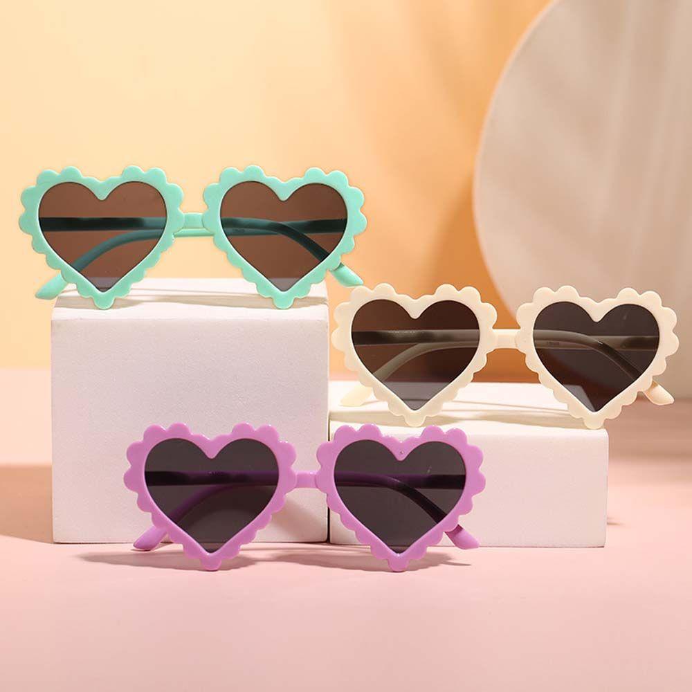 Mxbeauty Heart Kids Sunglasses Lovely Girls Kacamata Matahari Cinta Hati Lucu Pelindung Mata Anak Sunglasses