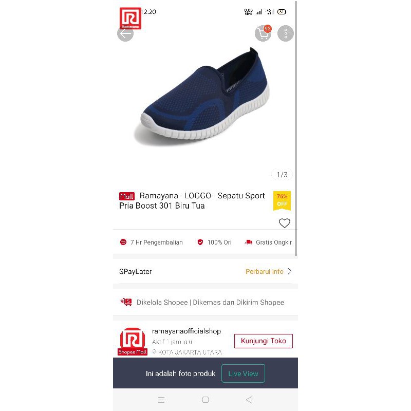 Sepatu LOGGO biru tua 301