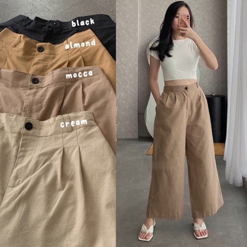 grosir_solo || CELANA KULOT DRILL LINEN RAMI | SEOUL YUKA KULOT LINEN HIGHWAIST | MEISHA KULOT AMERICAN DRILL | MIRABELLA AURELIA KULOT WIDE PANTS